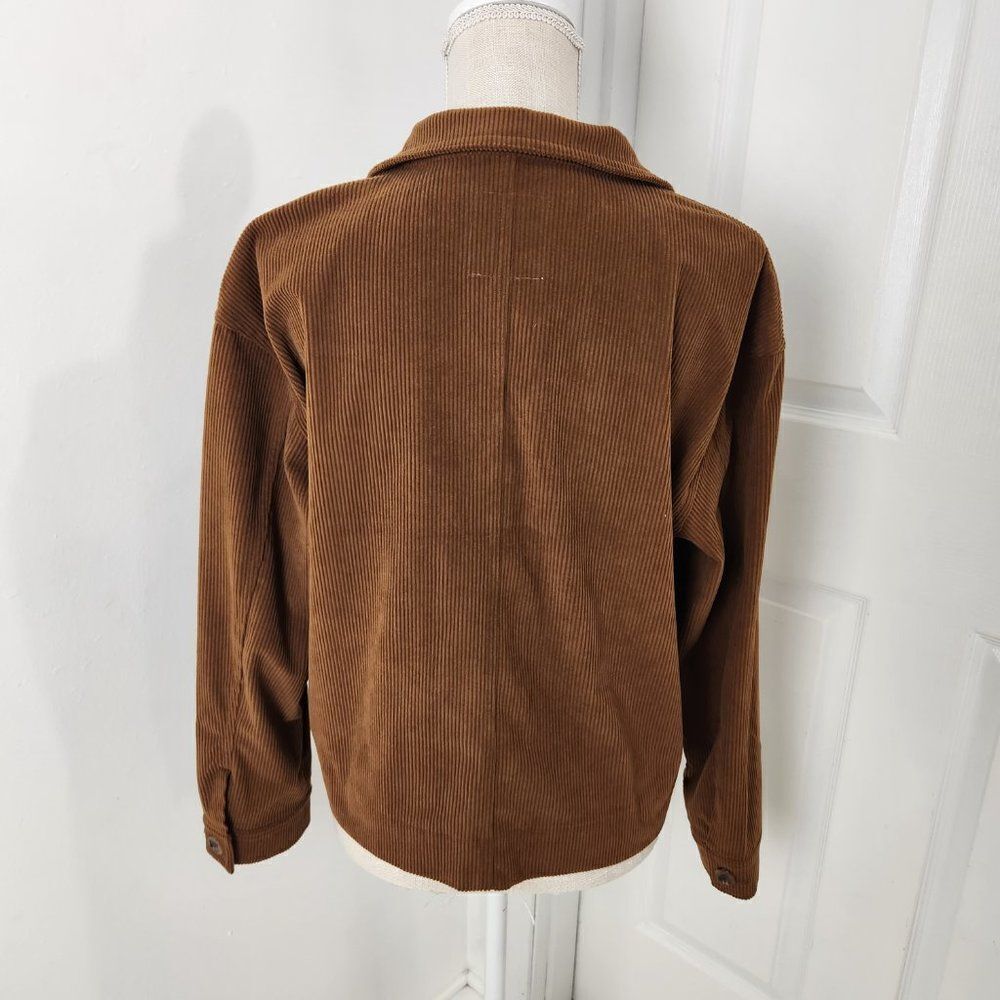 Avec Les Filles Blazer Womens Small Brown Corduroy Flap Pockets Boho Minimalist - Picture 13 of 14